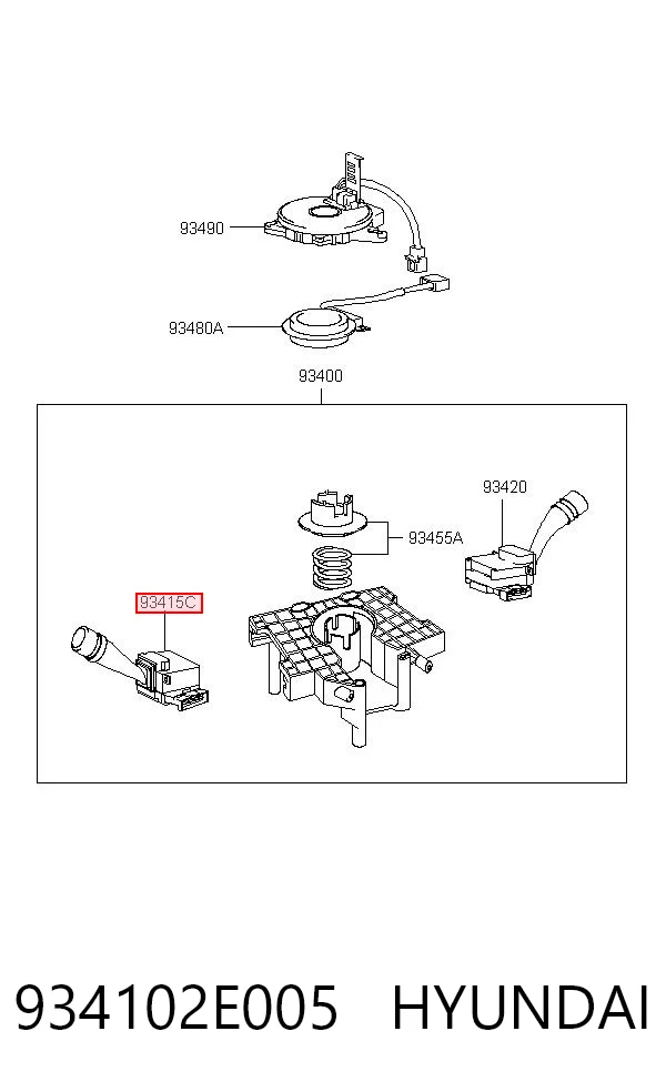 934102E005 Hyundai/Kia Conmutador izquierdo de la columna de dirección