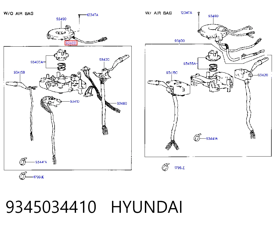 Comprar Conmutador de la columna de dirección completo Hyundai Sonata III Y-3 a bajo precio