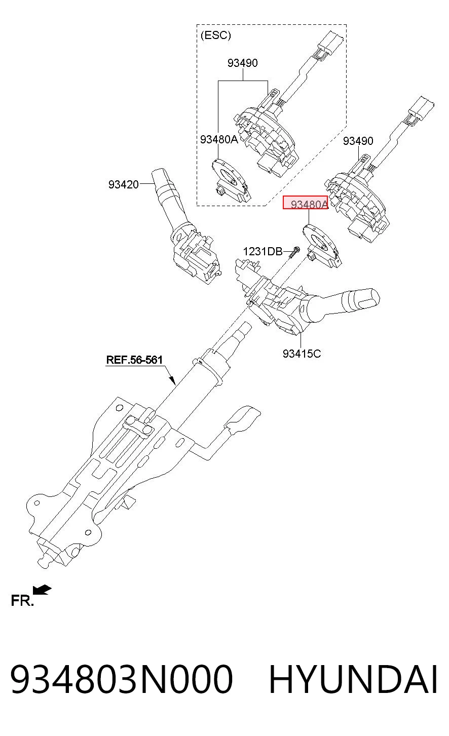 Sensor angulo de giro para KIA Sorento II XM