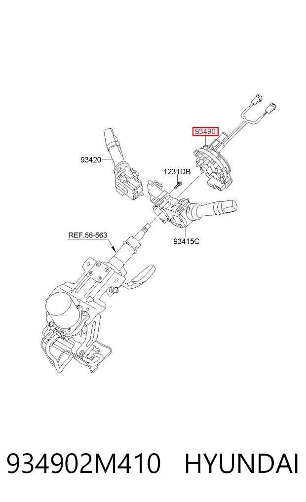 934902M410 Hyundai/Kia Anillo de AIRBAG 