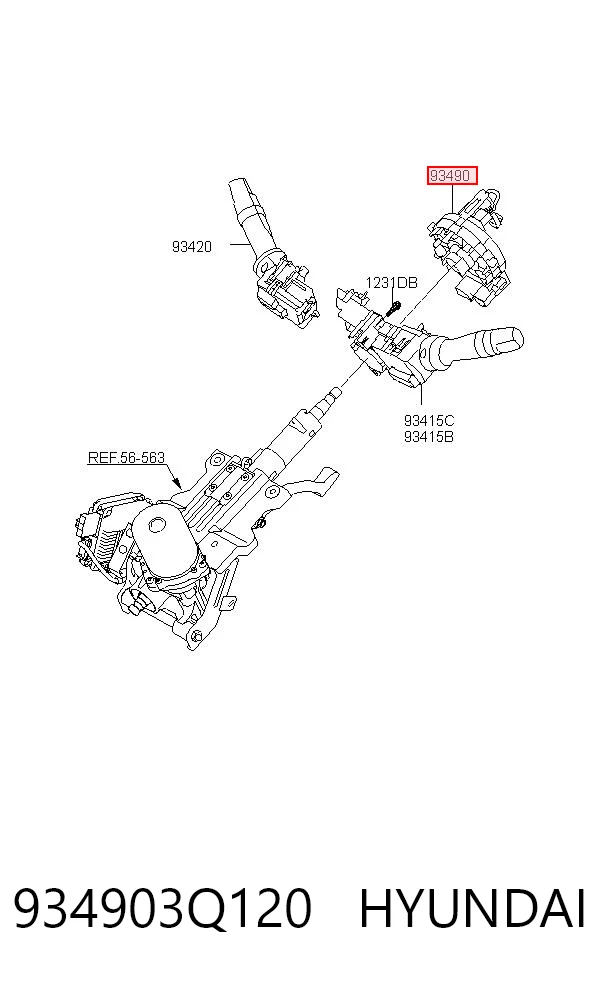 934903Q120 Hyundai/Kia Anillo de AIRBAG 