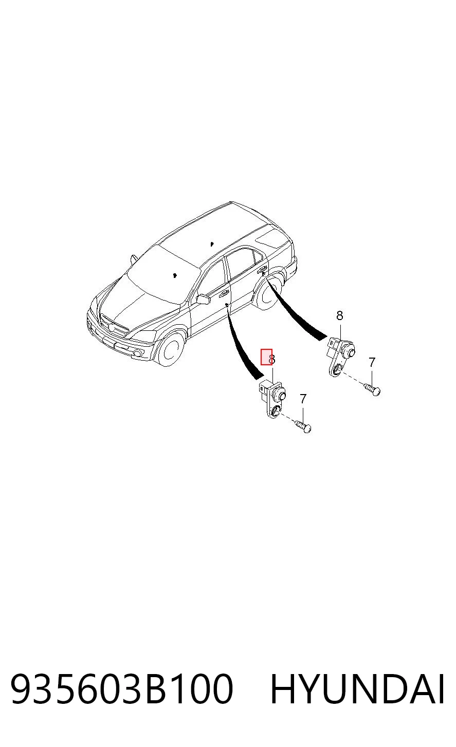 935603B100 Hyundai/Kia Interruptor de puerta