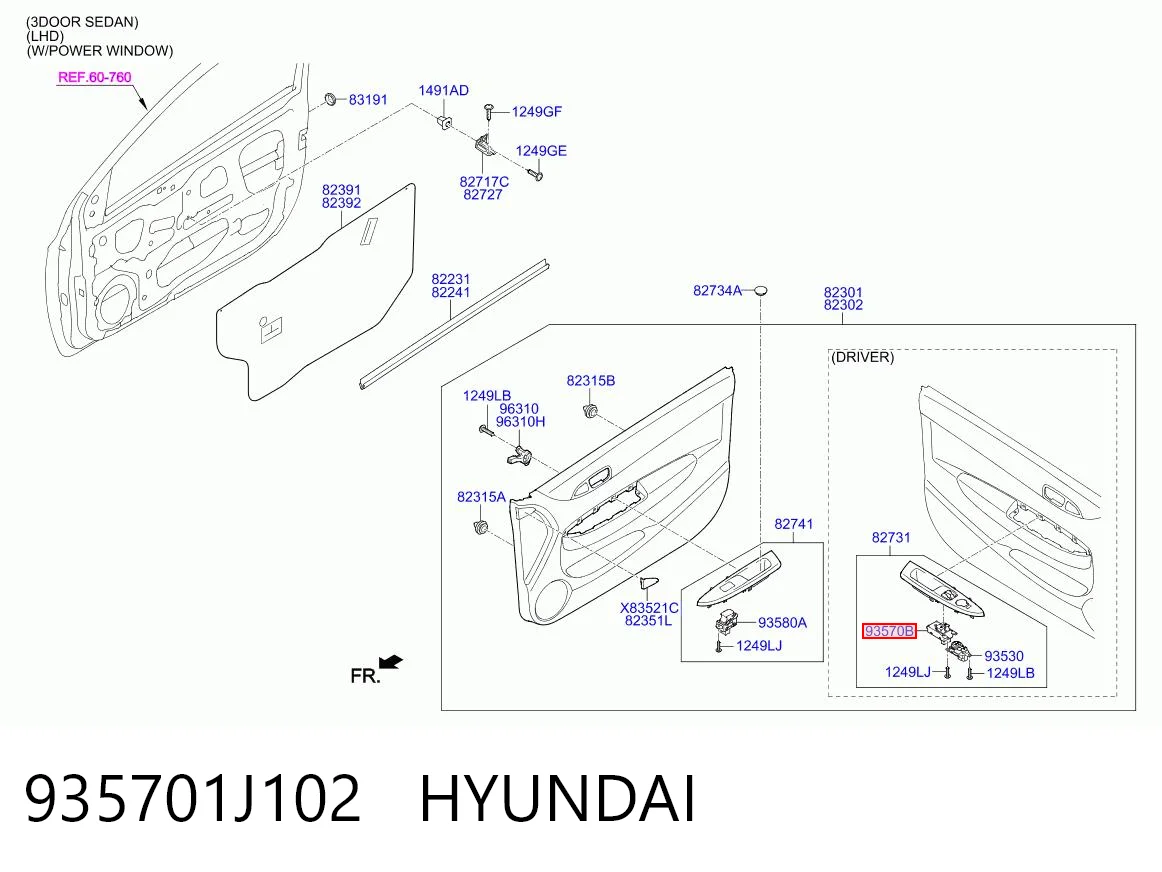 935701J102 Hyundai/Kia Unidad de control de elevalunas delantera izquierda