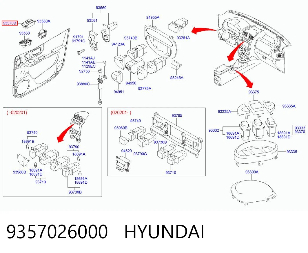 9357026000 Hyundai/Kia Unidad de control de elevalunas delantera izquierda