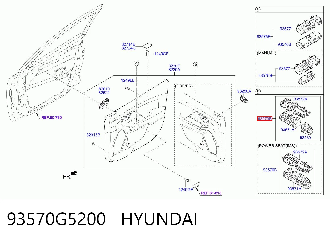 93570G5200 Hyundai/Kia Unidad de control de elevalunas delantera izquierda