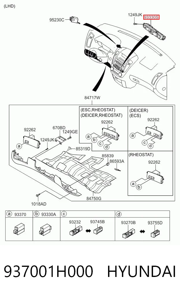 937001H000 Hyundai/Kia