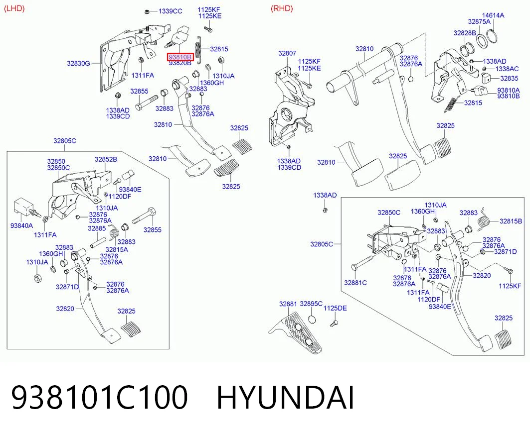 938101C100 Hyundai/Kia Interruptor luces de freno