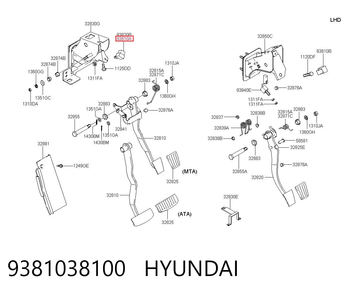 9381038100 Hyundai/Kia Interruptor luces de freno