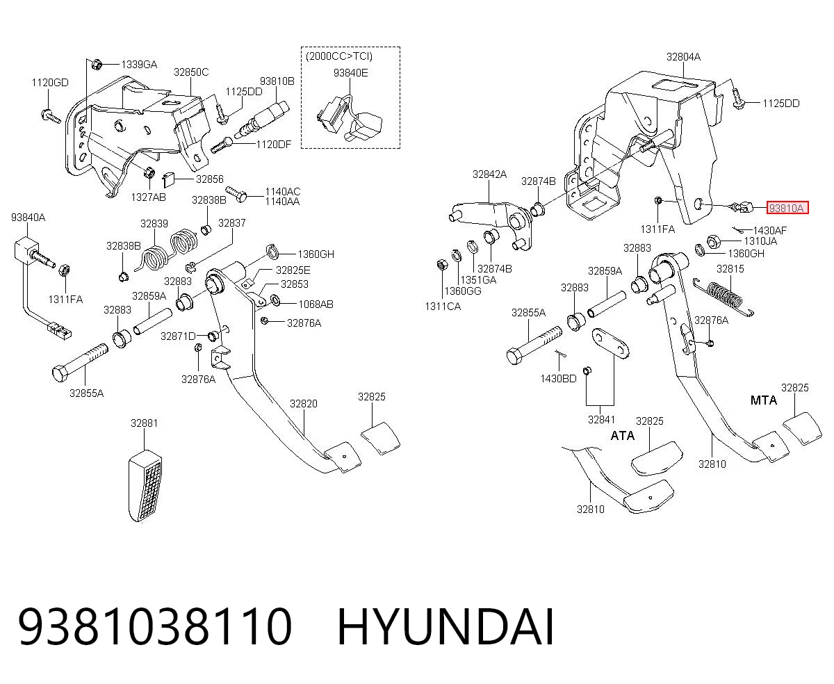 9381038110 Hyundai/Kia Interruptor luces de freno