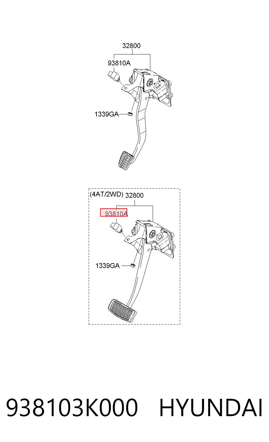 938103K000 Hyundai/Kia Interruptor luces de freno