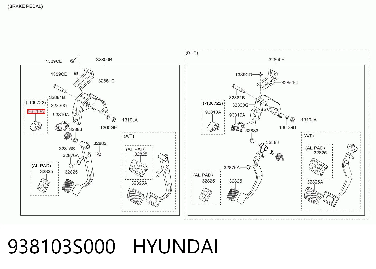 938103S000 Hyundai/Kia Interruptor luces de freno