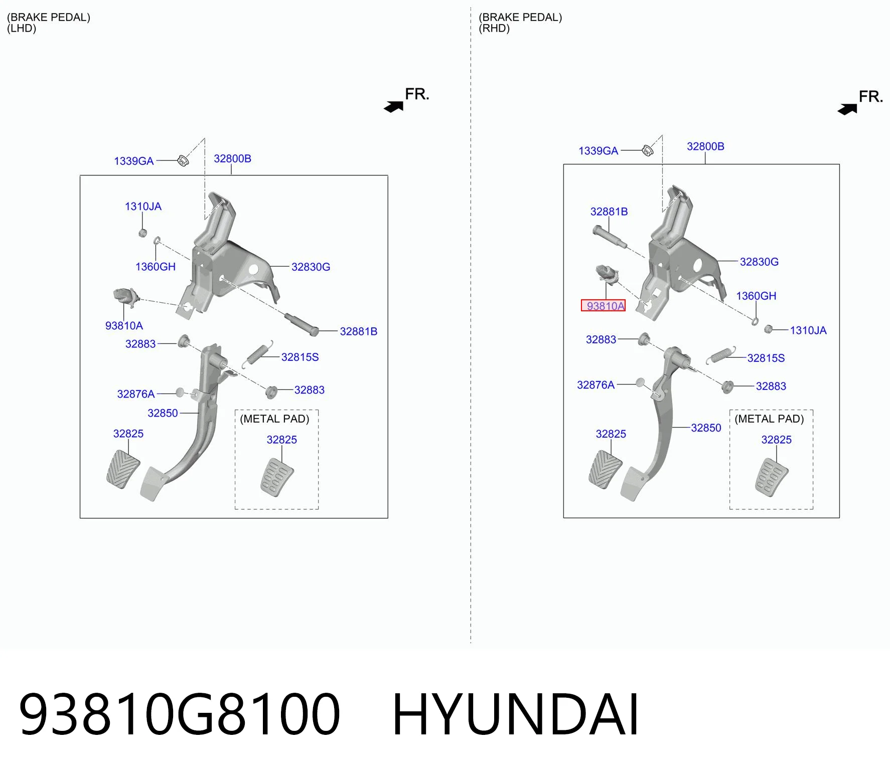 93810G8100 Hyundai/Kia Interruptor luces de freno