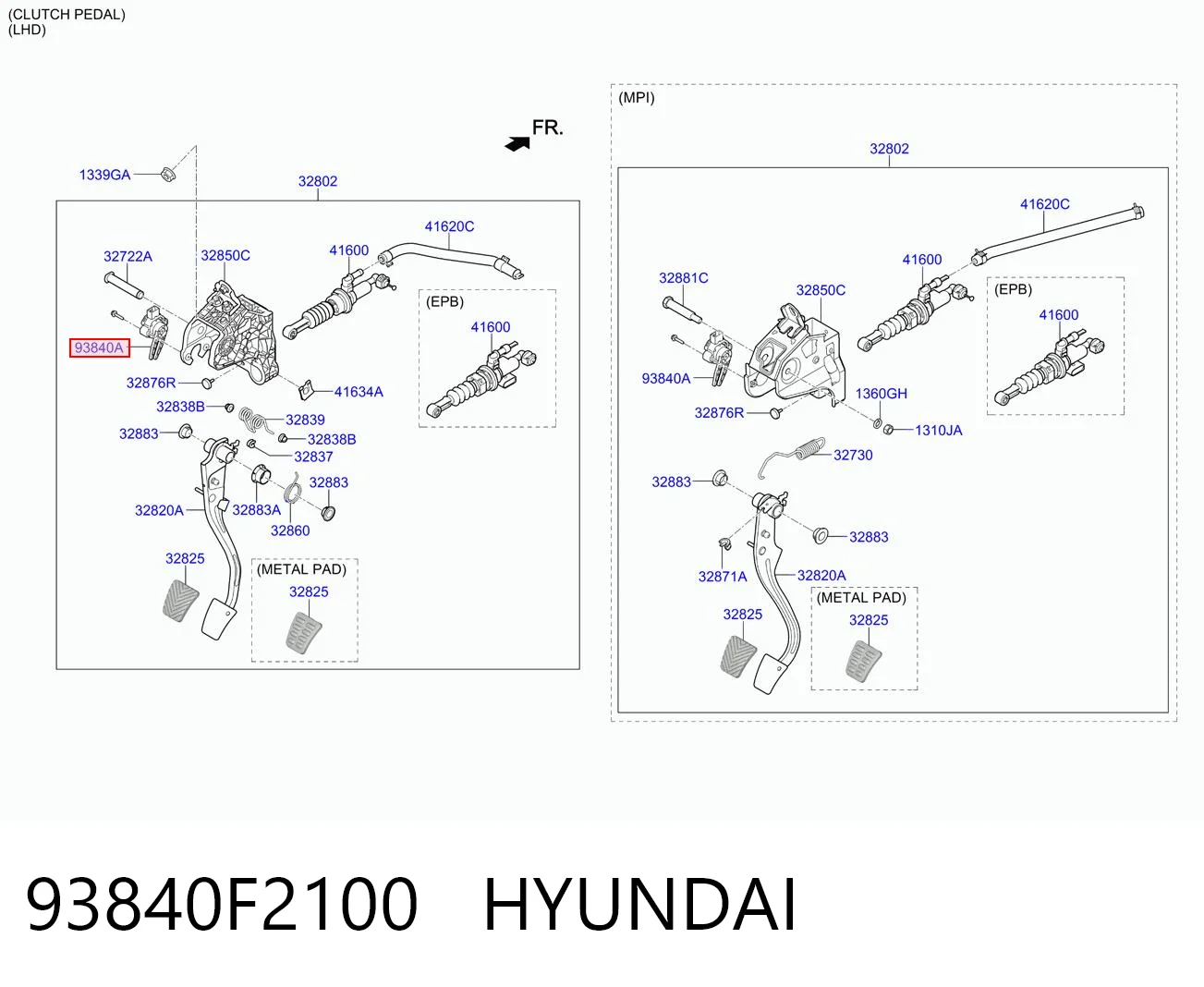 93840F2100 Hyundai/Kia Interruptor de fin de carrera del cilindro de encendido