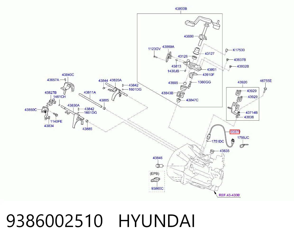 Sensor de marcha atrás 9386002510 HYUNDAI