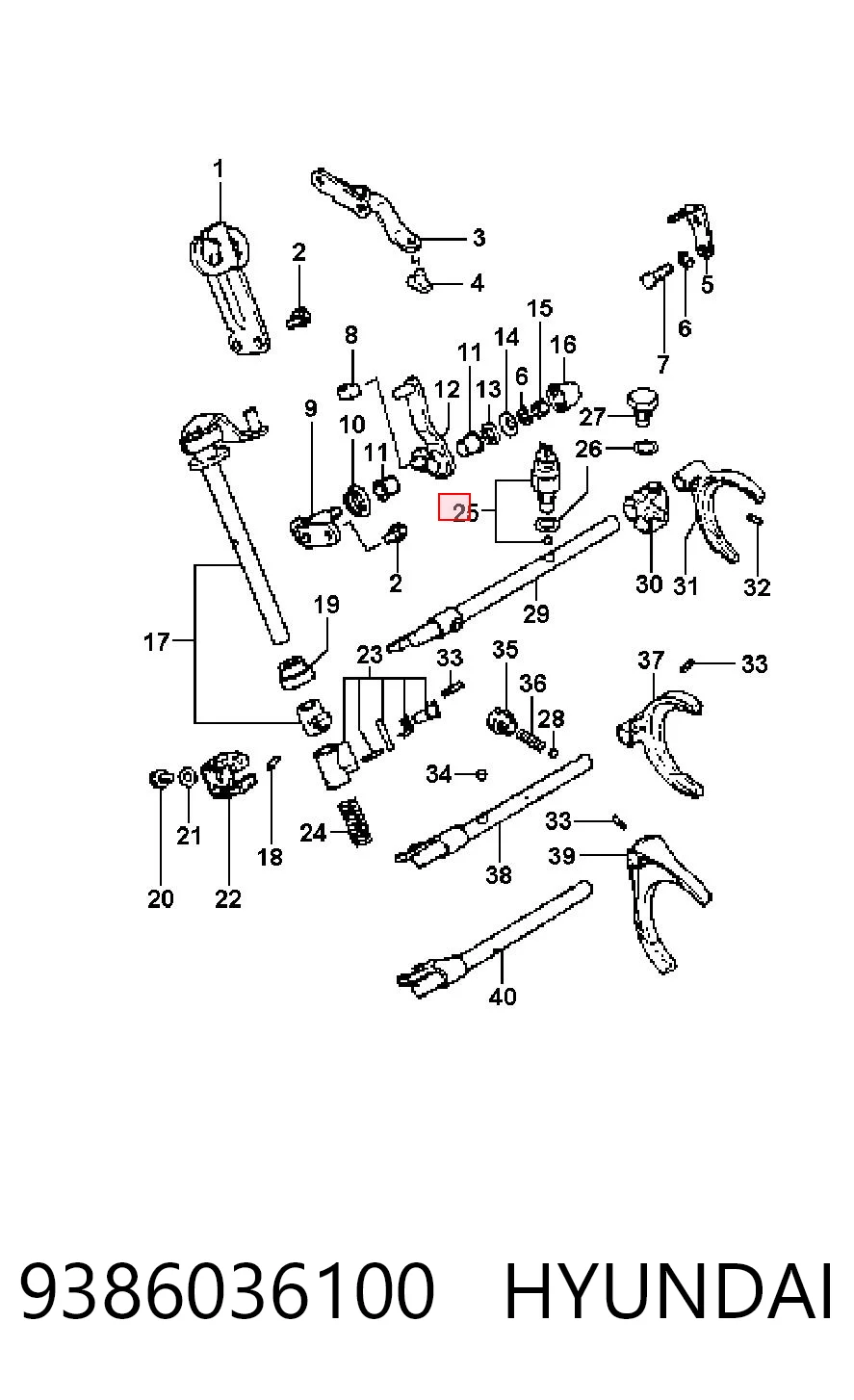 9386036100 Hyundai/Kia Interruptor de marcha atras