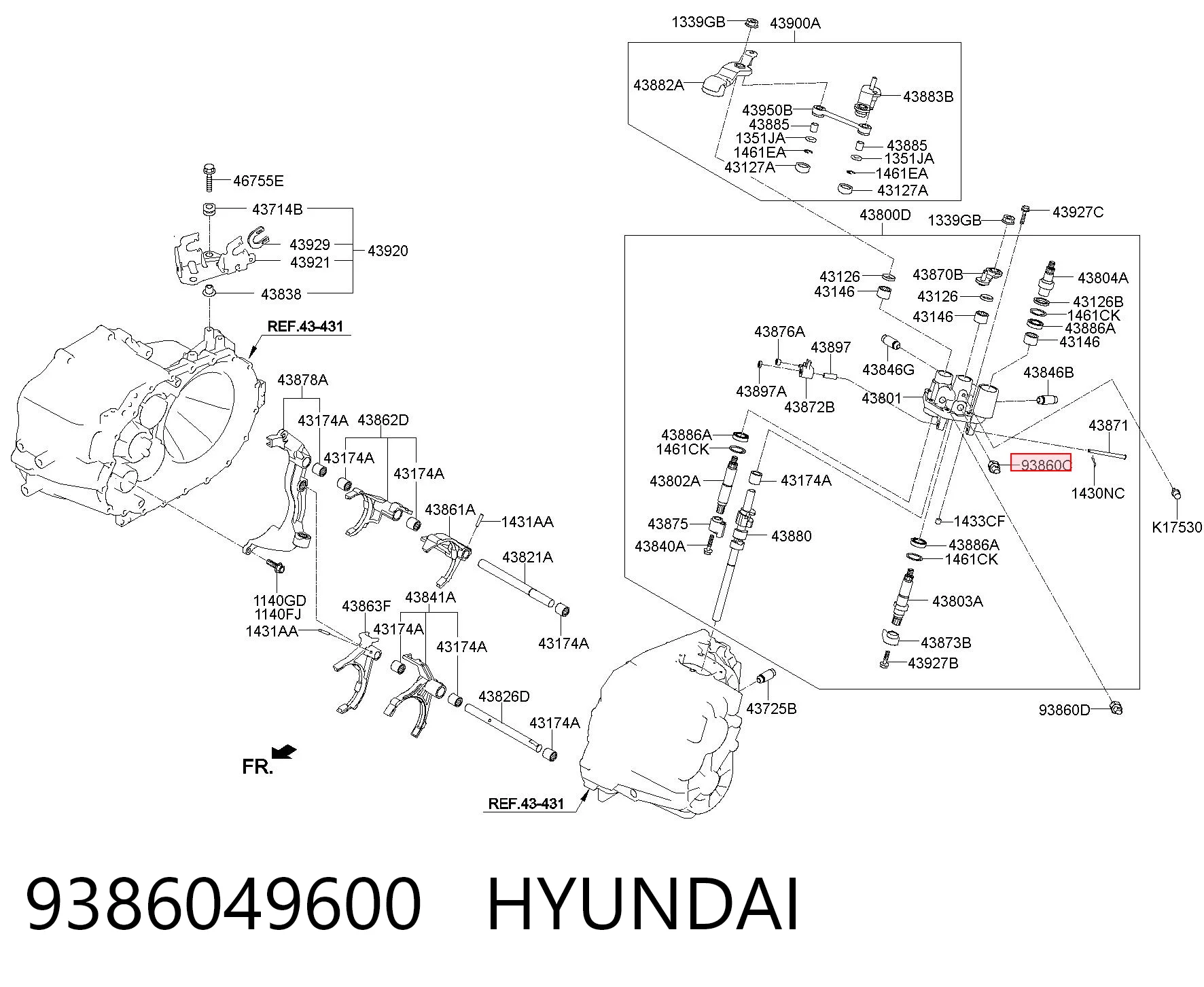 9386049600 Hyundai/Kia Interruptor de marcha atras