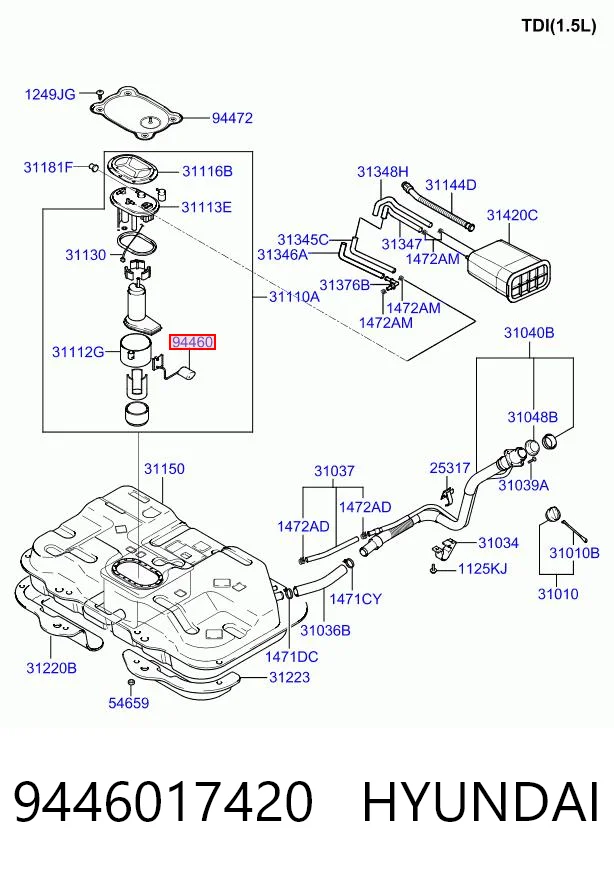 Medidor de combustible Hyundai Matrix (2005-2008)