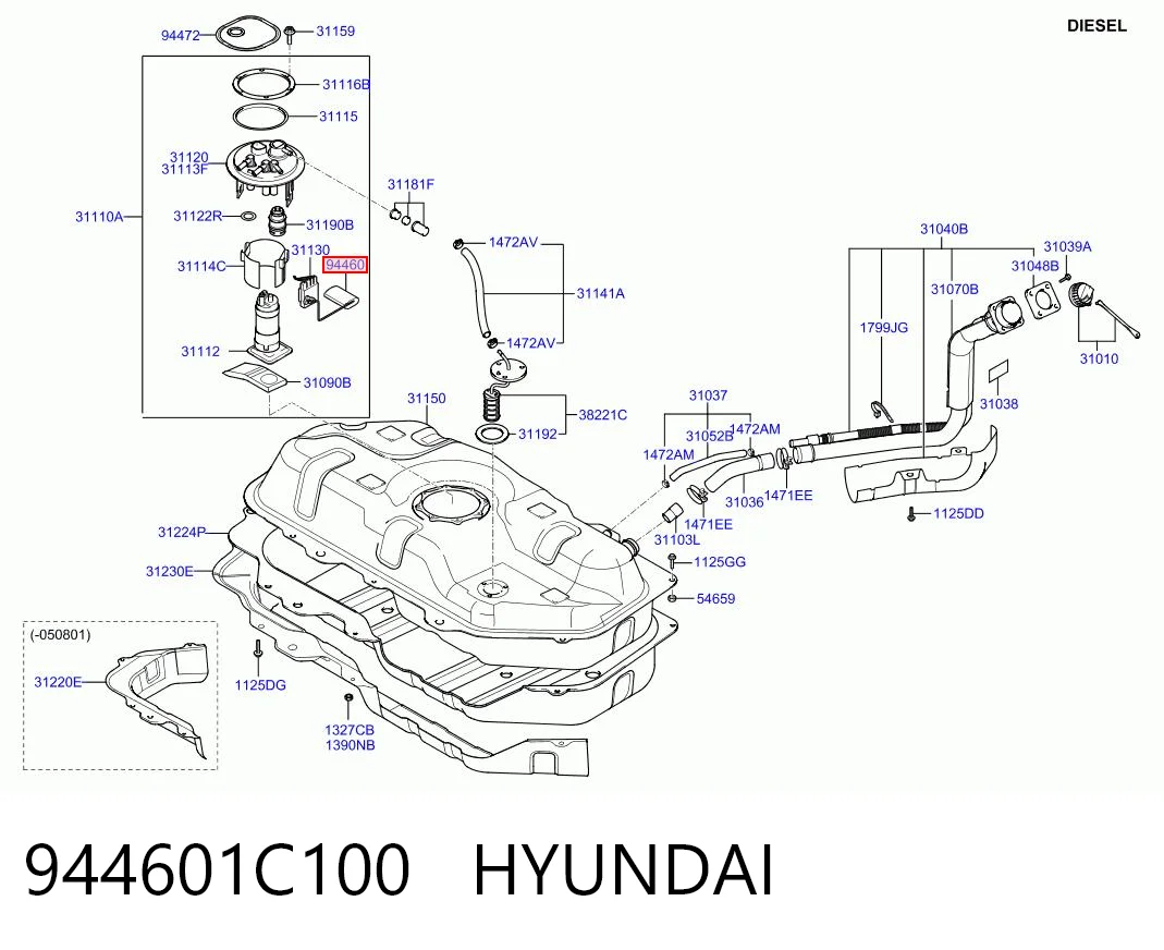 944601C100 Hyundai/Kia Medidor de combustible