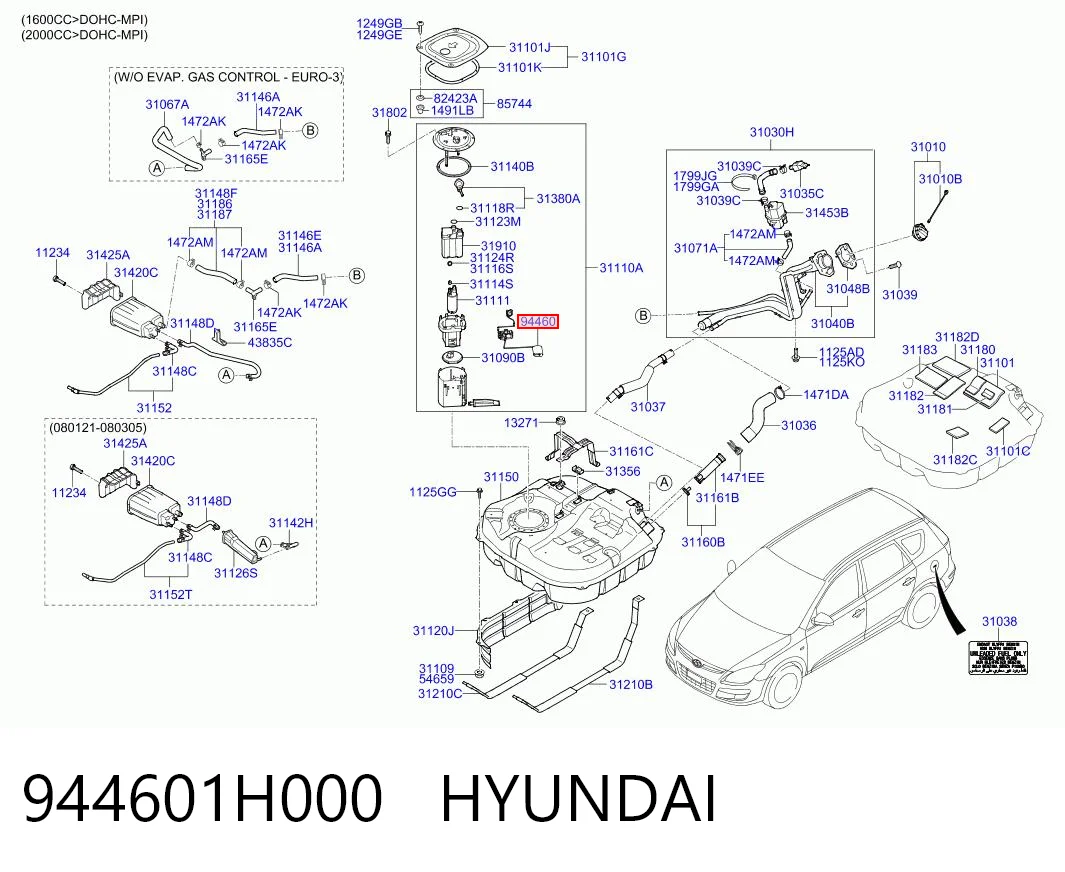 944601H000 Hyundai/Kia Medidor de combustible