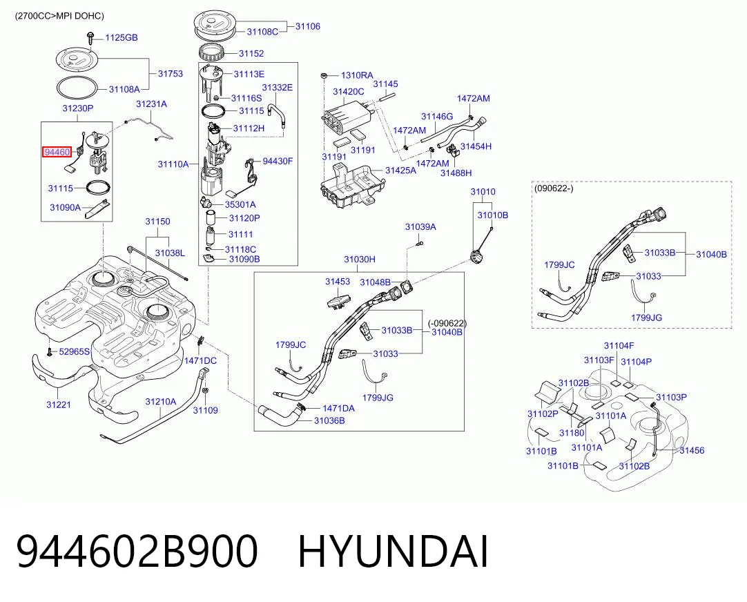 944602B900 Hyundai/Kia Medidor de combustible