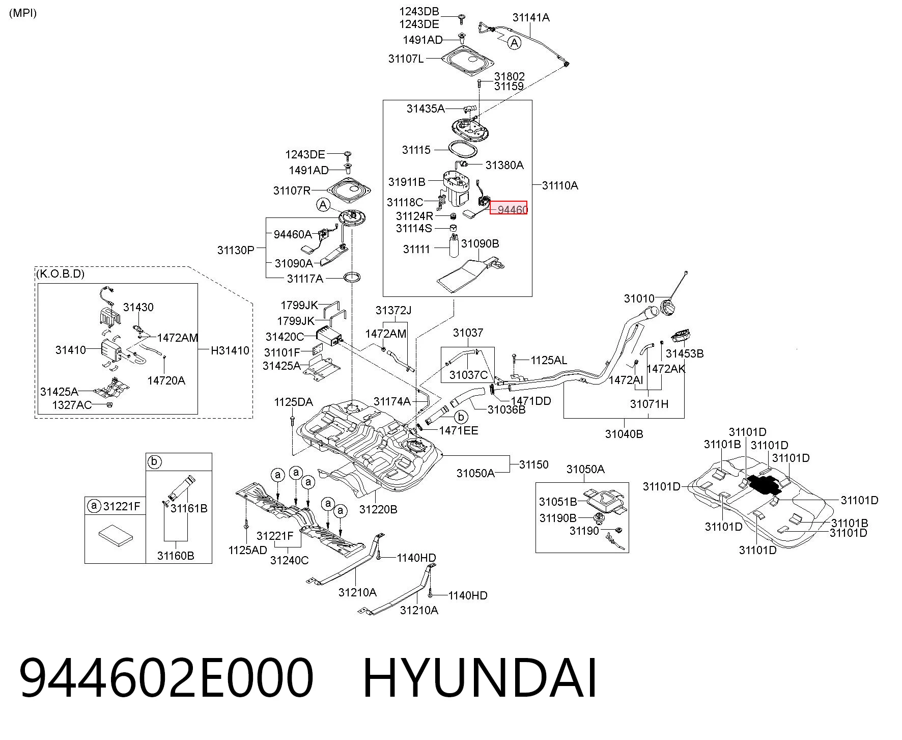 944602E000 Hyundai/Kia Medidor de combustible