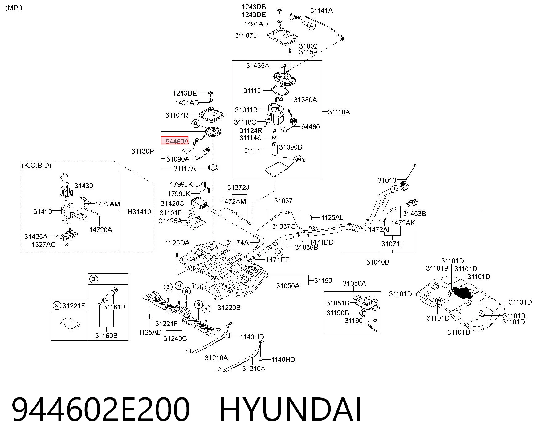944602E200 Hyundai/Kia Medidor de combustible