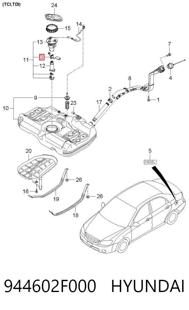 Comprar Aforador de nivel de combustible KIA Cerato LD a bajo precio