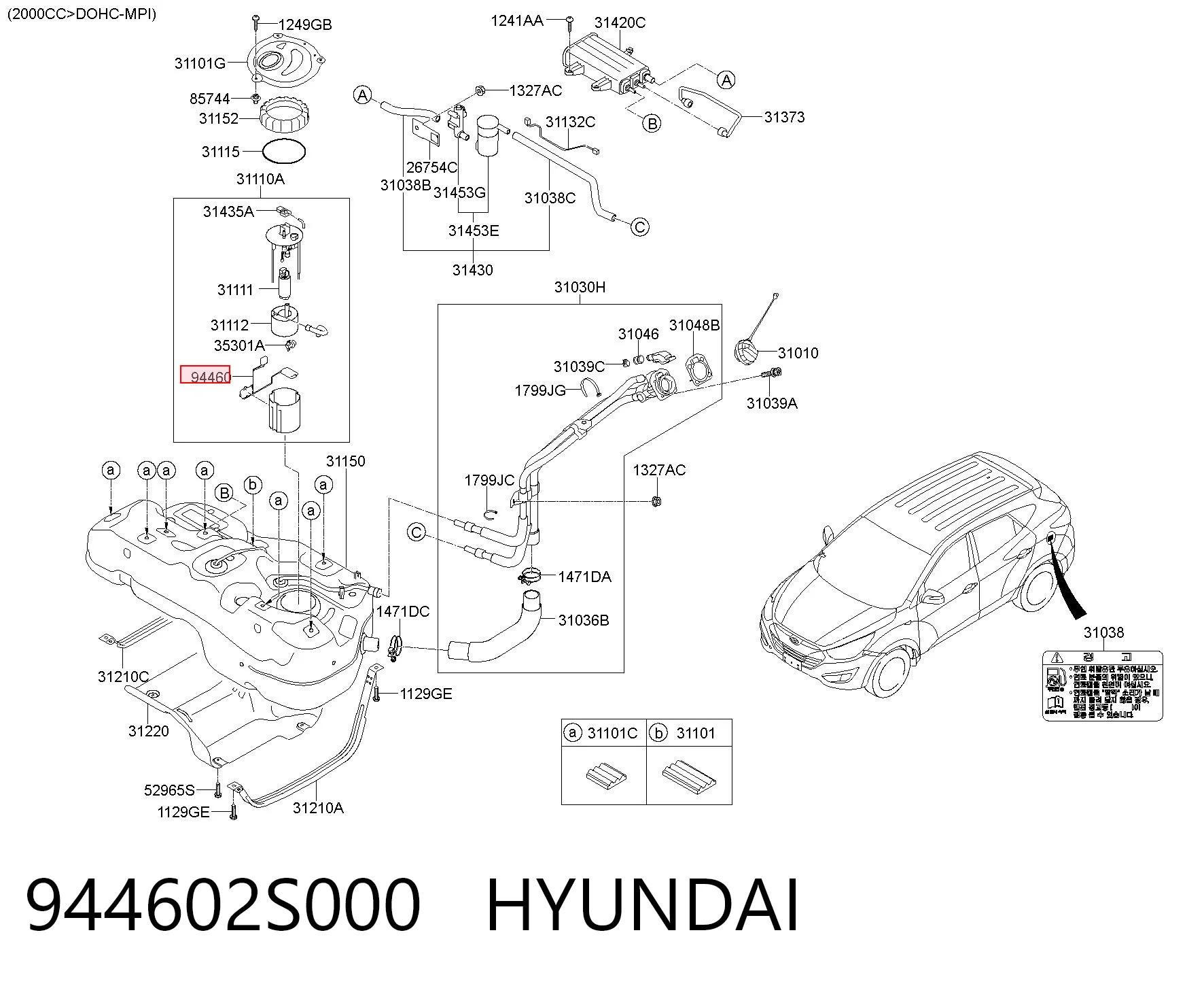 Medidor de combustible para Hyundai Tucson II TM