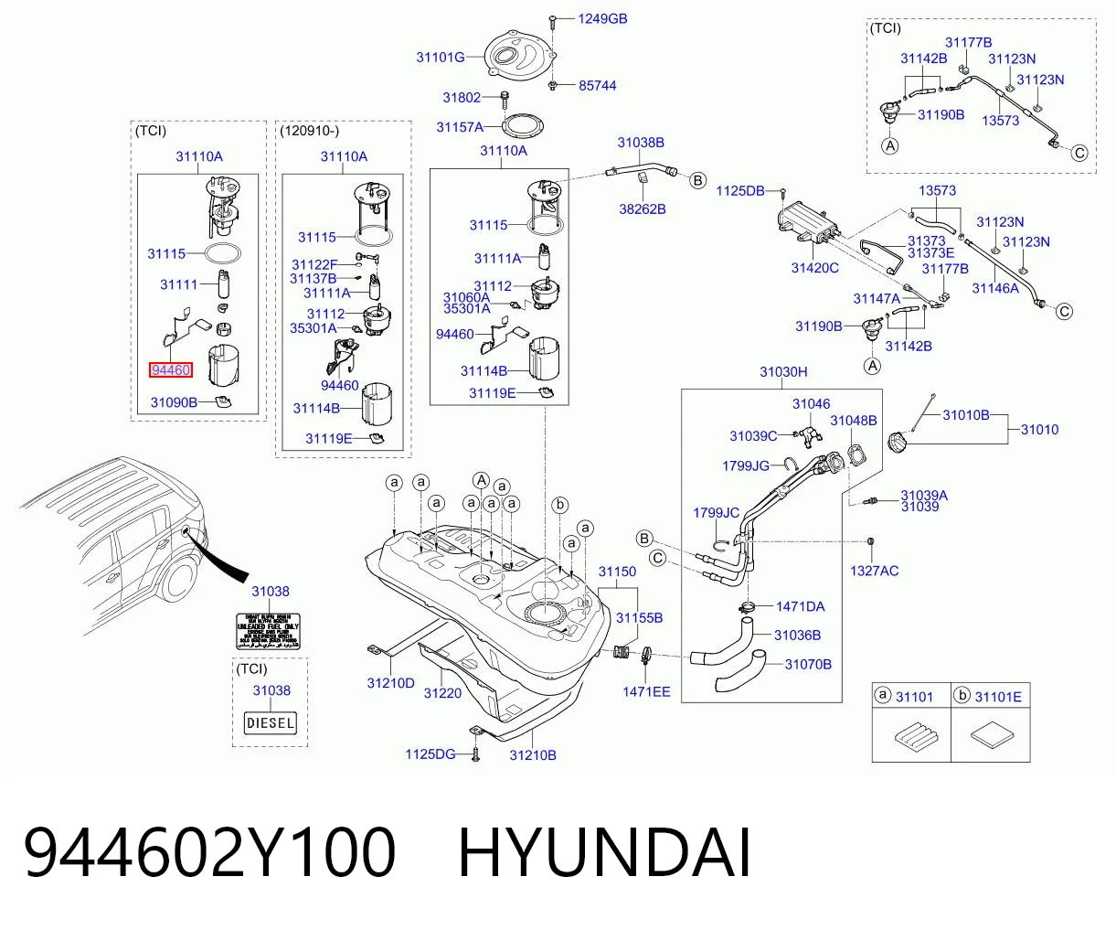 944602Y100 Hyundai/Kia Medidor de combustible