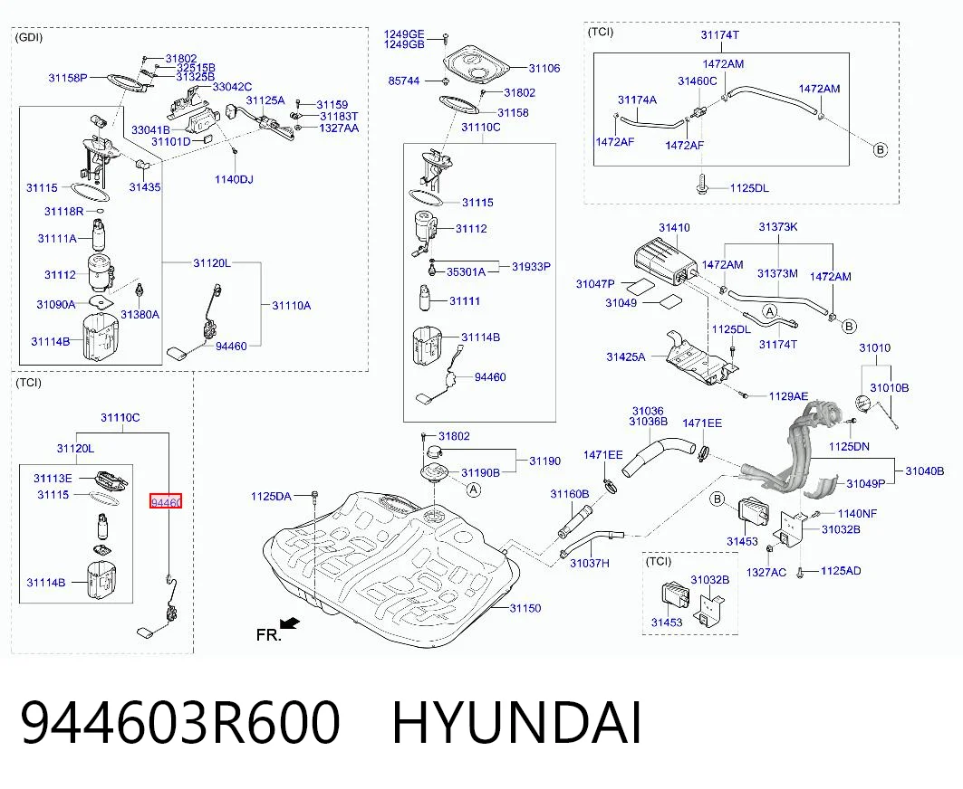 Indicador de nivel de combustible Hyundai I40 I sedán (VF) (2012 - 2019) precio, desde 88,57 EUR