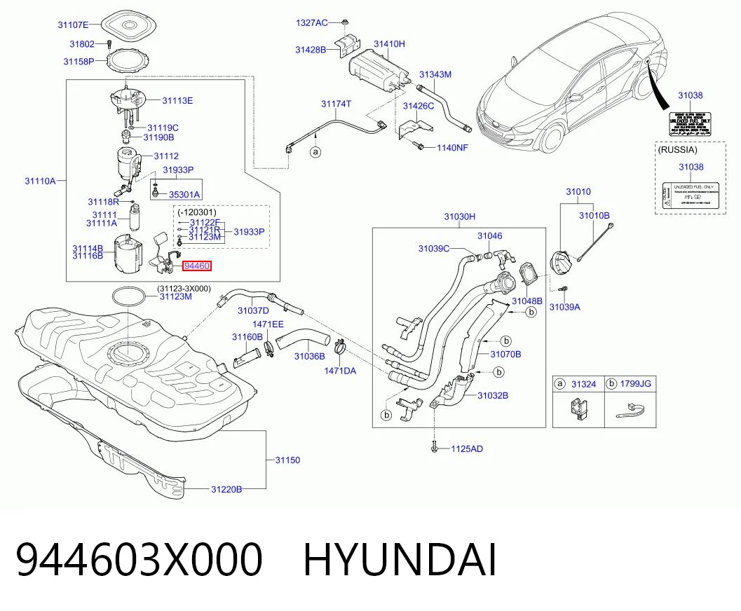 944603X000 Hyundai/Kia Medidor de combustible