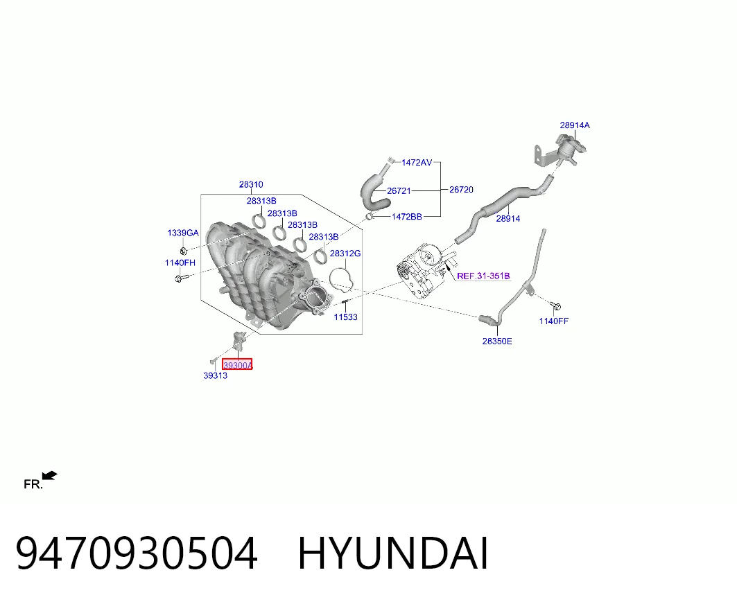9470930504 Hyundai/Kia Sensor, presión colector de admisión 