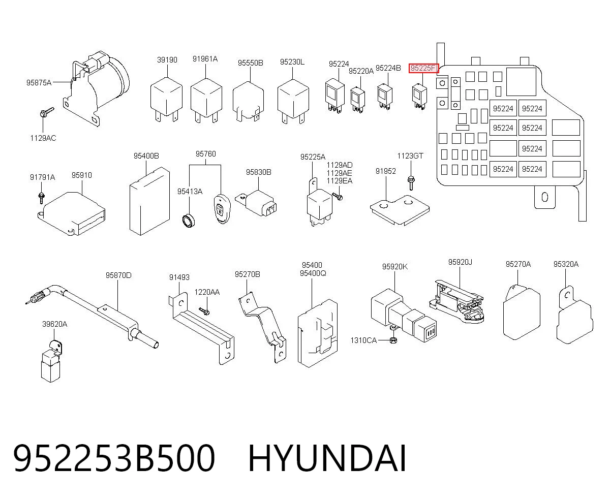 952253B500 Hyundai/Kia Relé eléctrico multifuncional