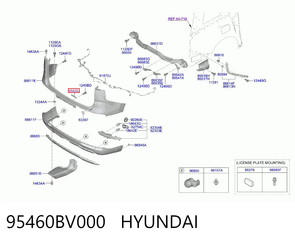 95460BV000 Hyundai/Kia Antena de tiburón