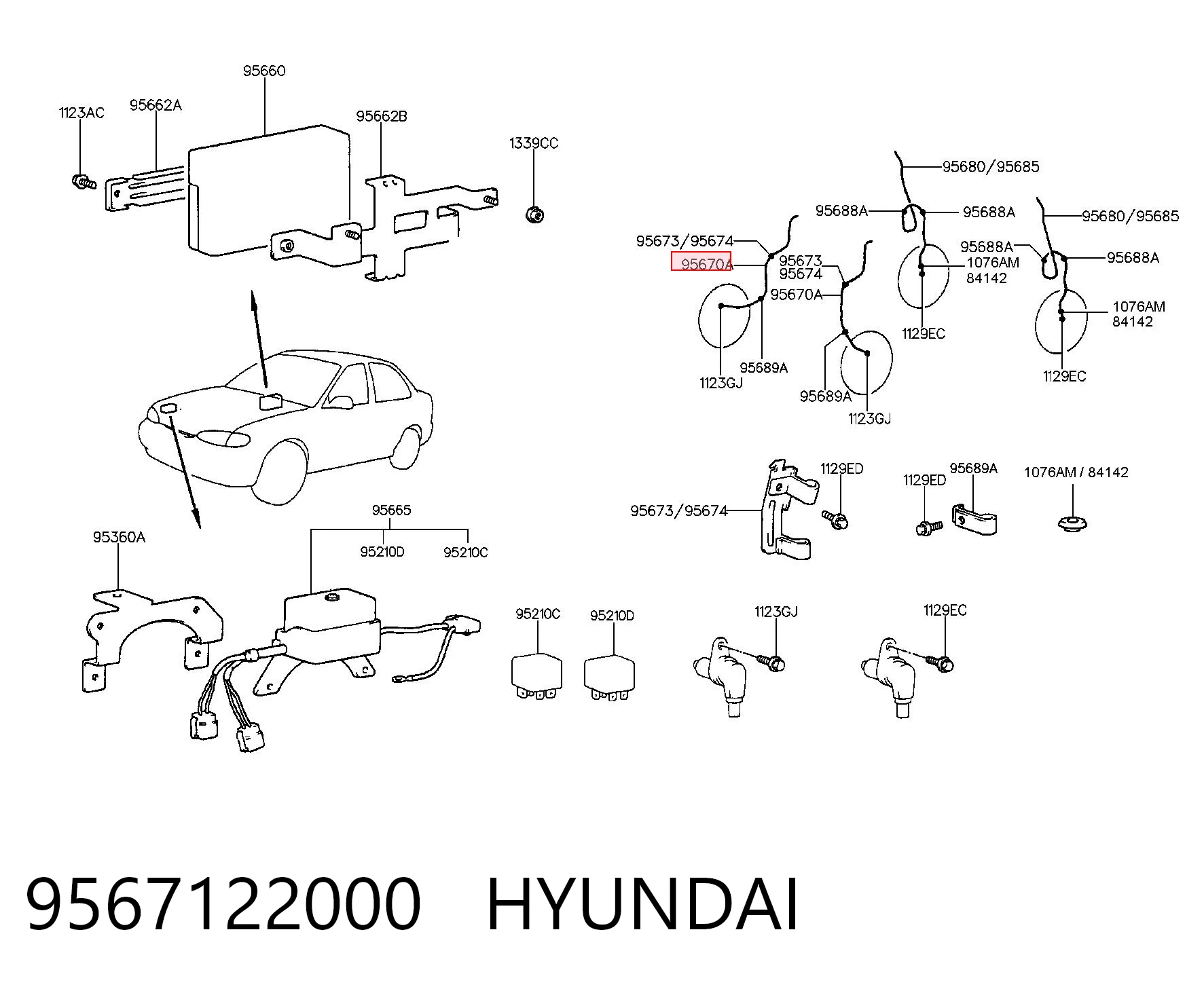 Sensor de rueda abs Hyundai Accent  (1994-2001)