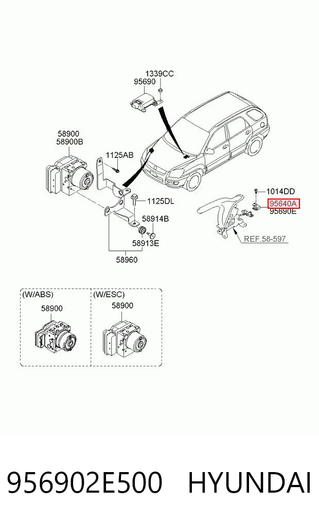 956902E500 Hyundai/Kia Sensor de aceleración lateral (ESP)