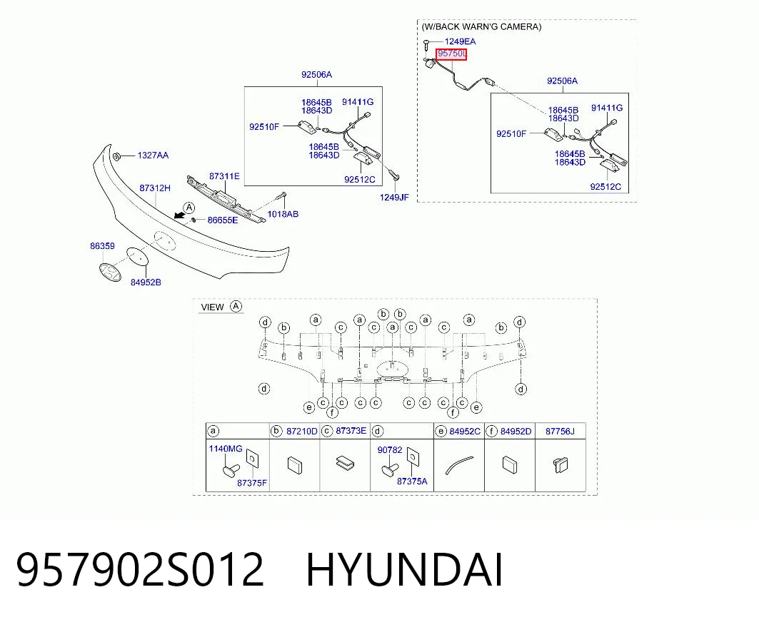957902S012 Hyundai/Kia Cámara