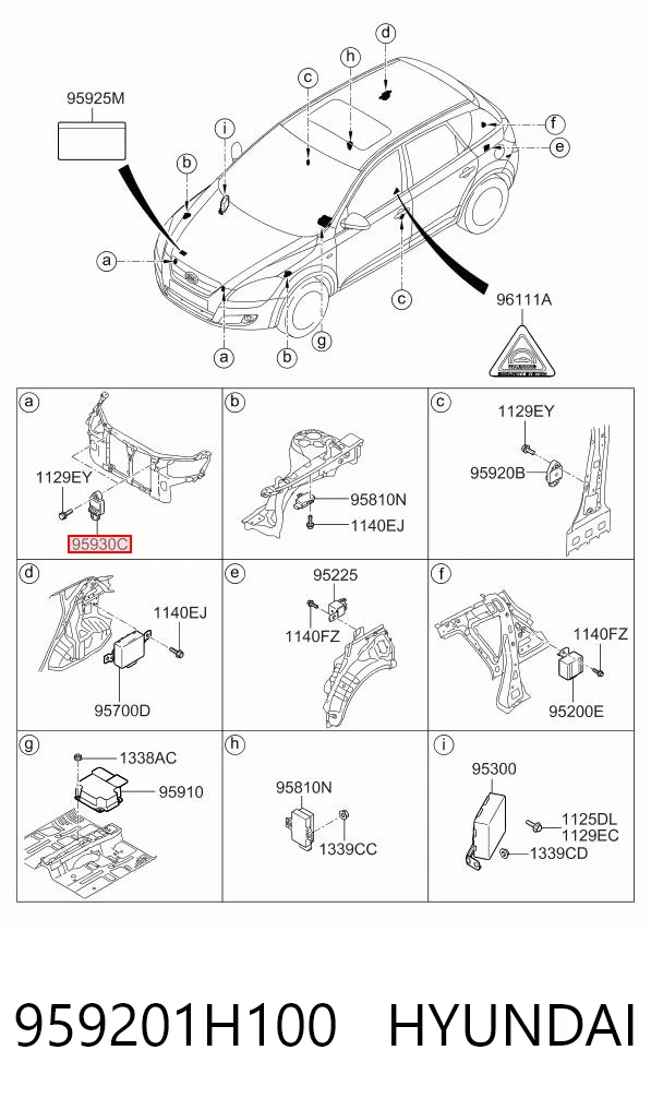 959201H100 Hyundai/Kia Sensor de airbag delantero