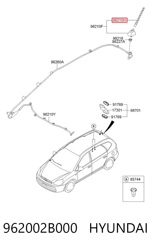 962002B000 Hyundai/Kia Antena de tiburón