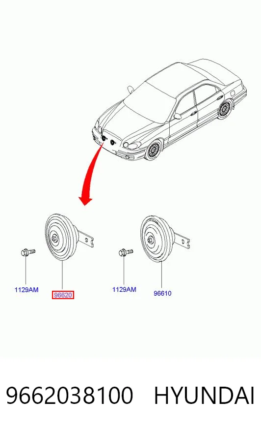 Claxon para Hyundai Sonata IV EU4