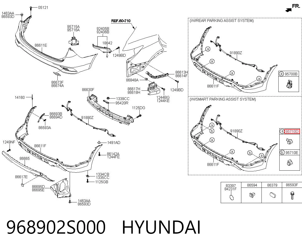 968902S000 Hyundai/Kia Sensor lateral delantero/trasero de aparcamiento