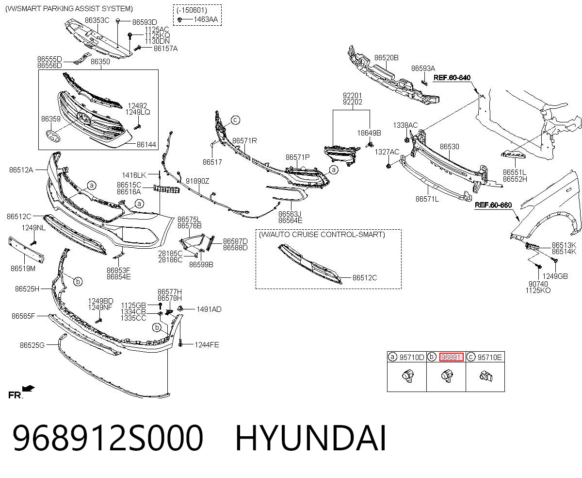 968912S000 Hyundai/Kia Sensor de estacionamiento delantero