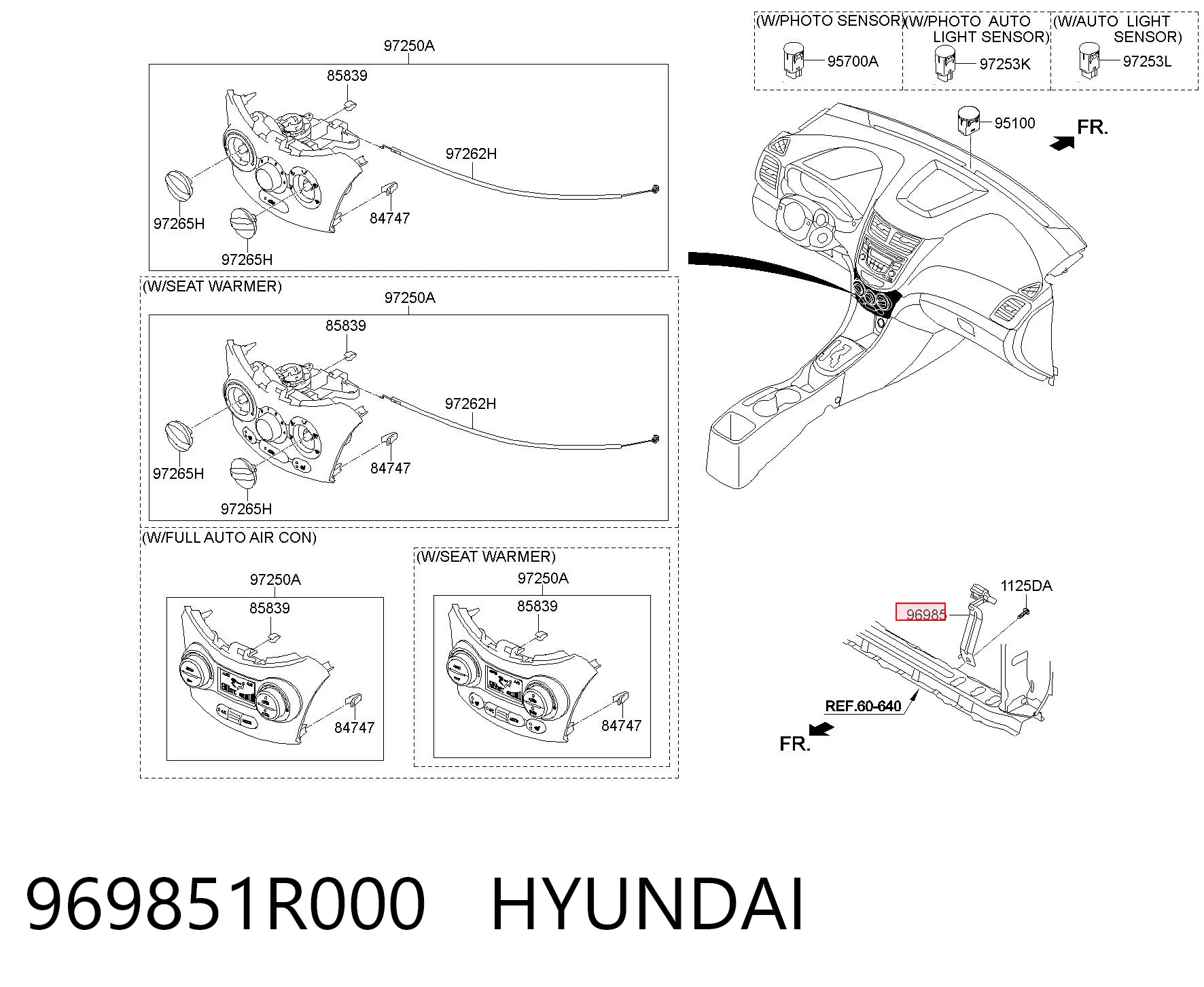 969851R000 Hyundai/Kia Sensor de temperatura ambiente