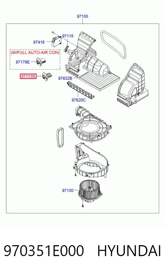 970351E000 Hyundai/Kia Resistencia de calefacción