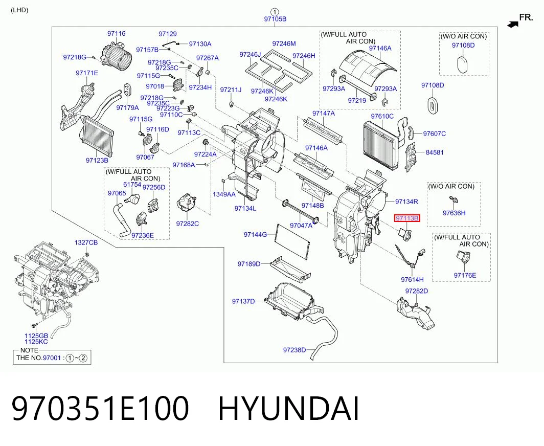 970351E100 Hyundai/Kia Resistencia de calefacción