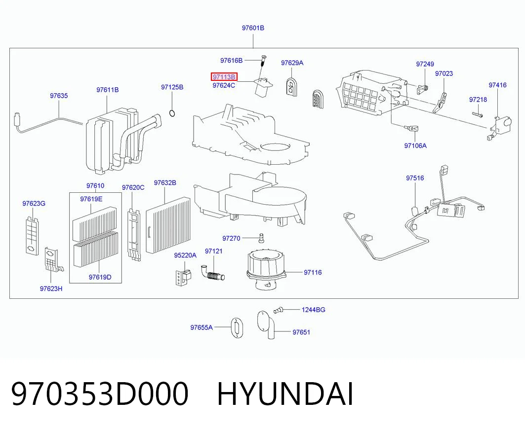 970353D000 Hyundai/Kia Resistencia de calefacción