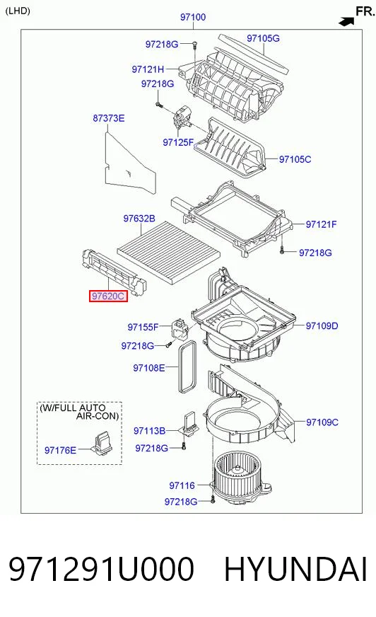 971291U000 Hyundai/Kia Marco del filtro de habitáculo