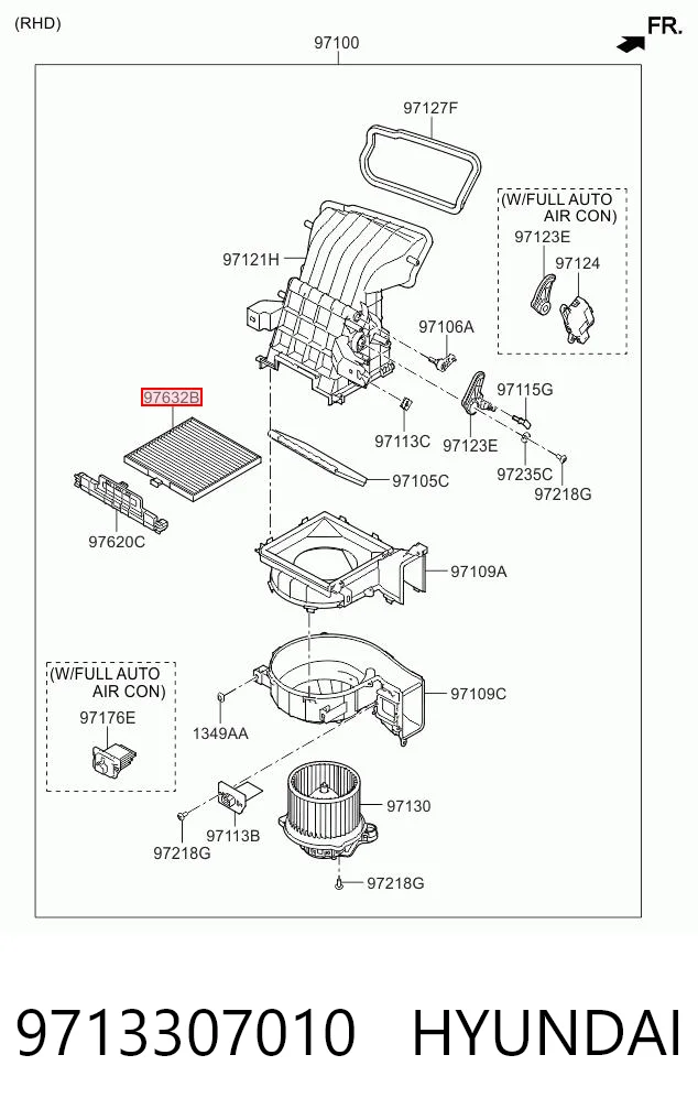9713307010 Hyundai/Kia Filtro antipolen
