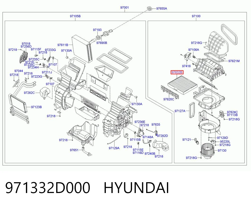 971332D000 Hyundai/Kia Filtro antipolen