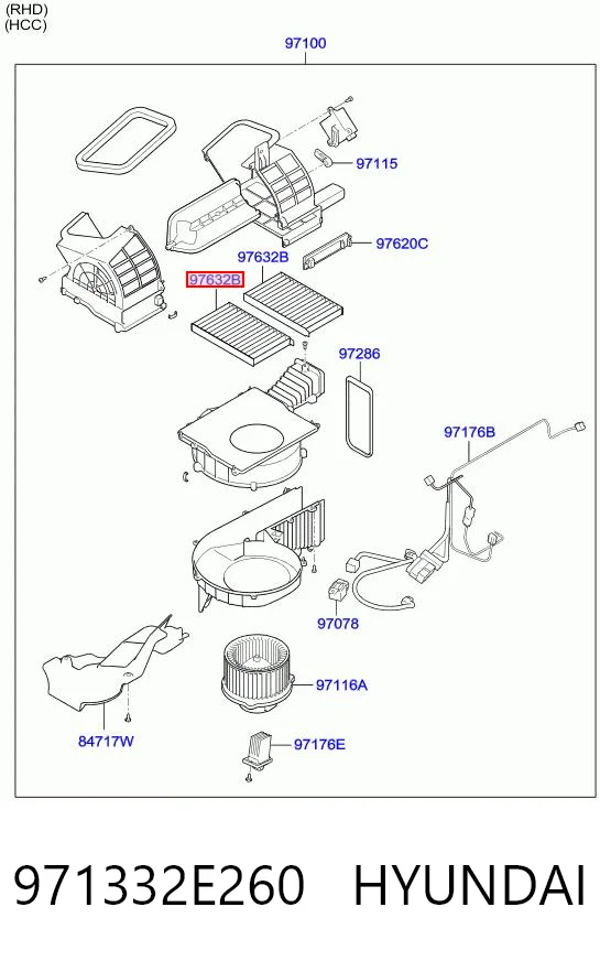 971332E260 Hyundai/Kia Filtro antipolen